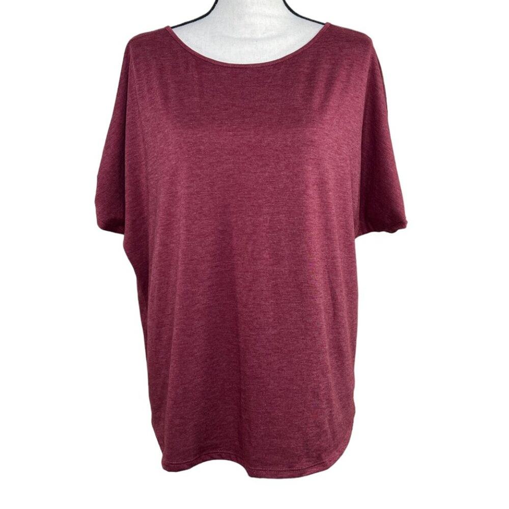 Collete Burgundy Open Shoulder Tee Size XXL